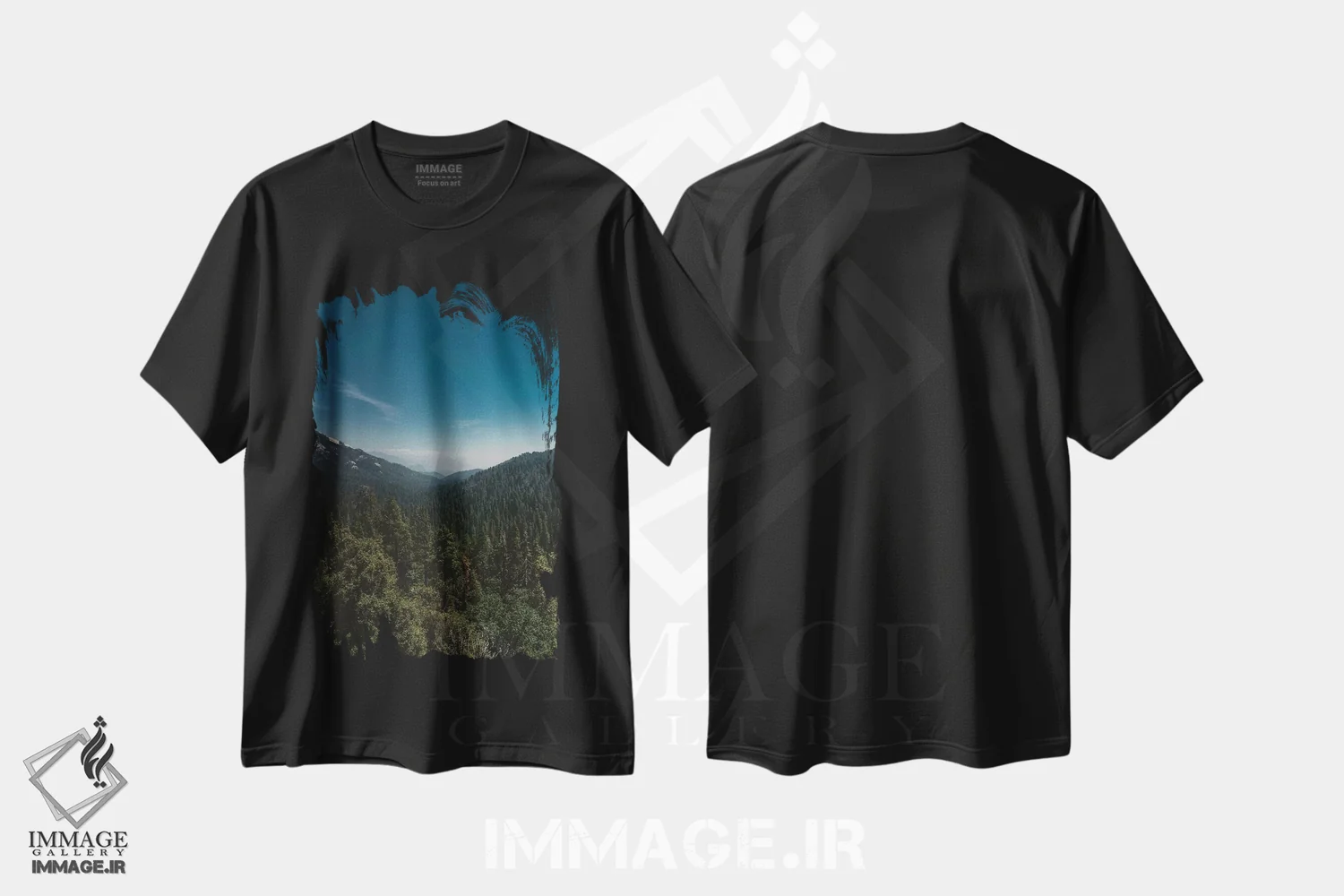 تیشرت مشکی طرح دار پارک ملی سکوییا ۱۱، مدیوم اثر بثانی یانگ | immage.ir