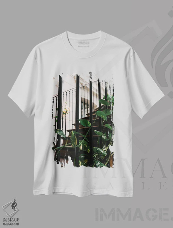 تیشرت سفید طرح دار پله های پاریسی، مدیوم اثر بثانی یانگ | immage.ir