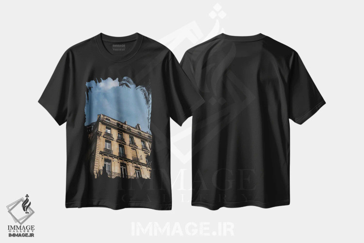 تیشرت مشکی طرح دار وقفه سیگاری پاریسی، مدیوم اثر بثانی یانگ | immage.ir