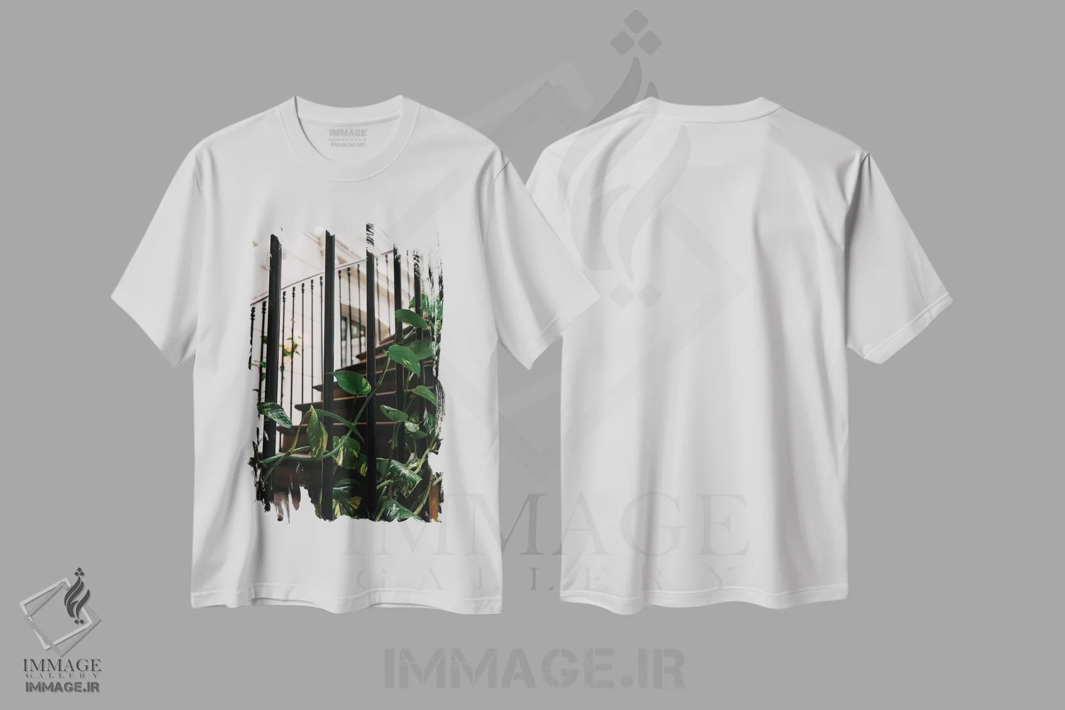 تیشرت سفید طرح دار پله های پاریسی، مدیوم اثر بثانی یانگ | immage.ir