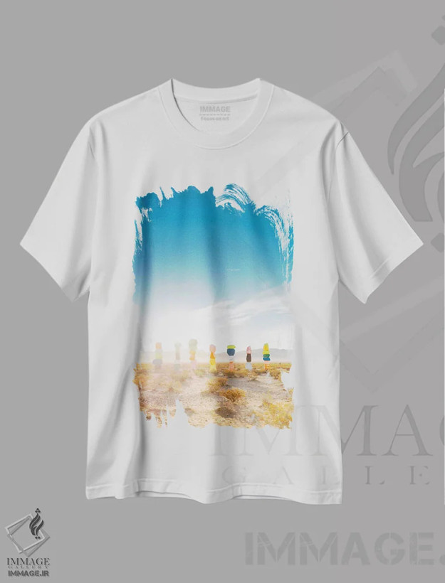 تیشرت سفید طرح دار طلوع هفت کوه جادویی، مدیوم اثر بثانی یانگ | فروشگاه ایماژ