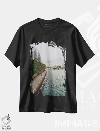 تیشرت مشکی طرح دار رود سن ۲، مدیوم اثر بثانی یانگ | فروشگاه ایماژ