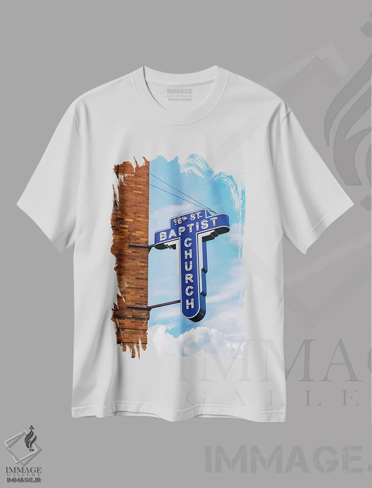 تیشرت سفید طرح دار کلیسای باپتیست خیابان شانزدهم ۲، مدیوم اثر بثانی یانگ | immage.ir