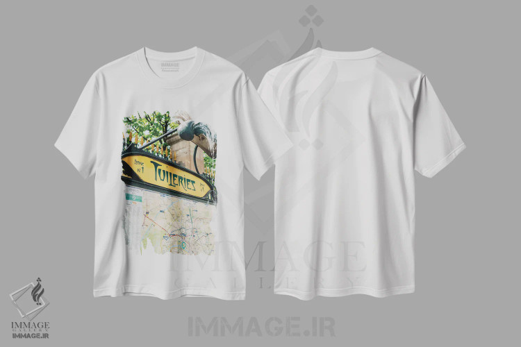 تیشرت سفید طرح دار باغ تویلری، مدیوم اثر بثانی یانگ | فروشگاه ایماژ