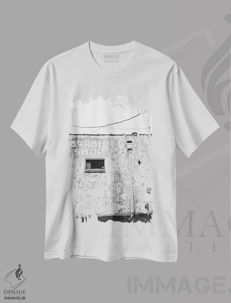 تیشرت سفید طرح دار آرایشگاه آلاباما ۲، مدیوم اثر بثانی یانگ | immage.ir