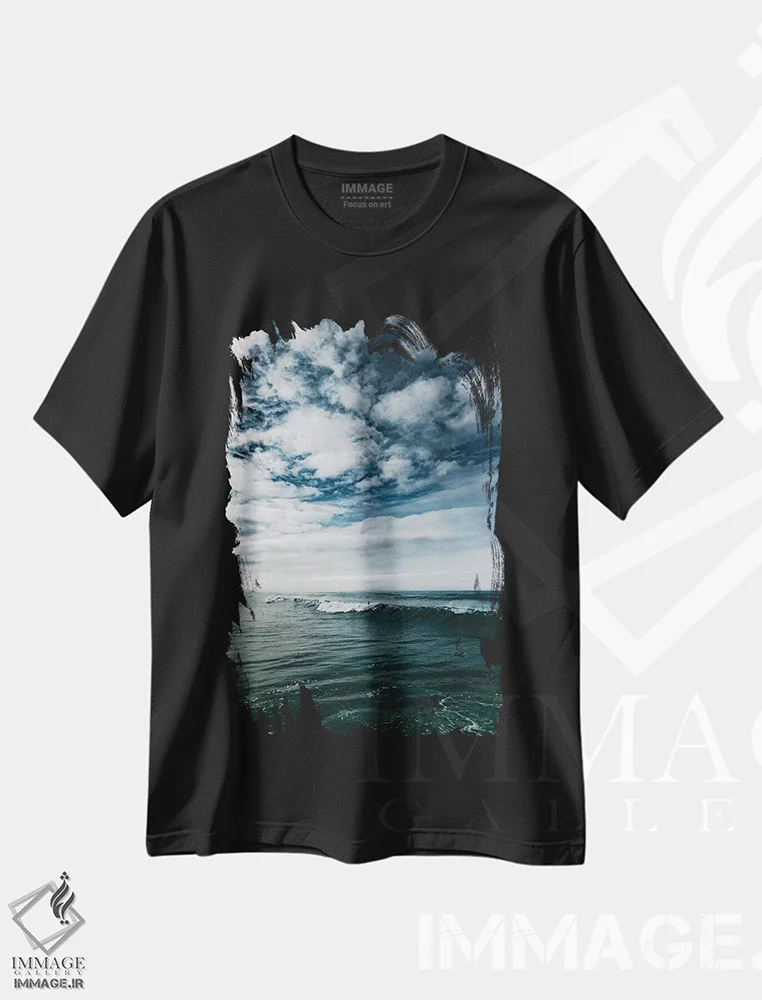 تیشرت مشکی طرح دار موج سواری ساحل اقیانوسی سن دیگو II، مدیوم اثر بثانی یانگ | فروشگاه ایماژ