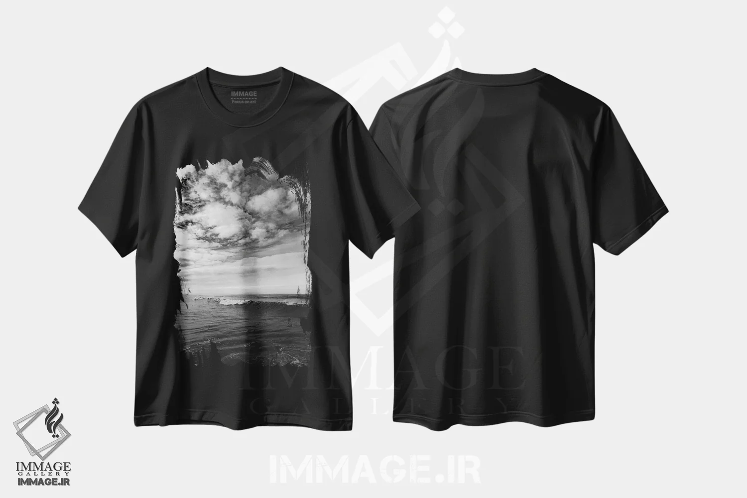 تیشرت مشکی طرح دار موج سواری به صورت تک رنگ، مدیوم اثر بثانی یانگ | immage.ir