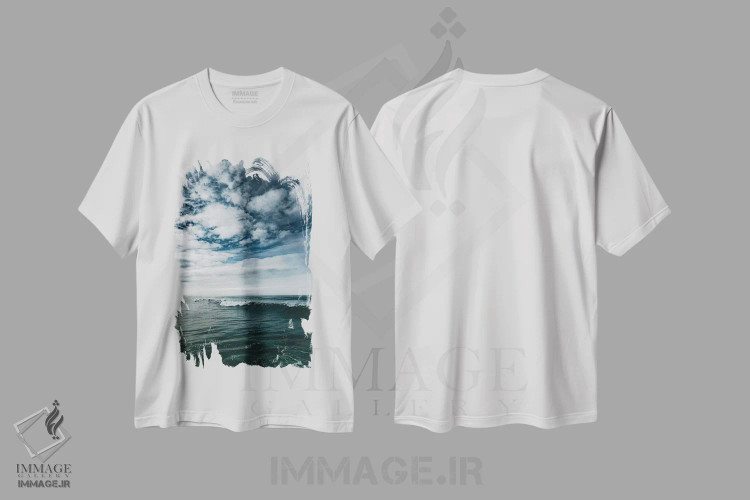تیشرت سفید طرح دار موج سواری ساحل اقیانوسی سن دیگو II، مدیوم اثر بثانی یانگ | immage.ir