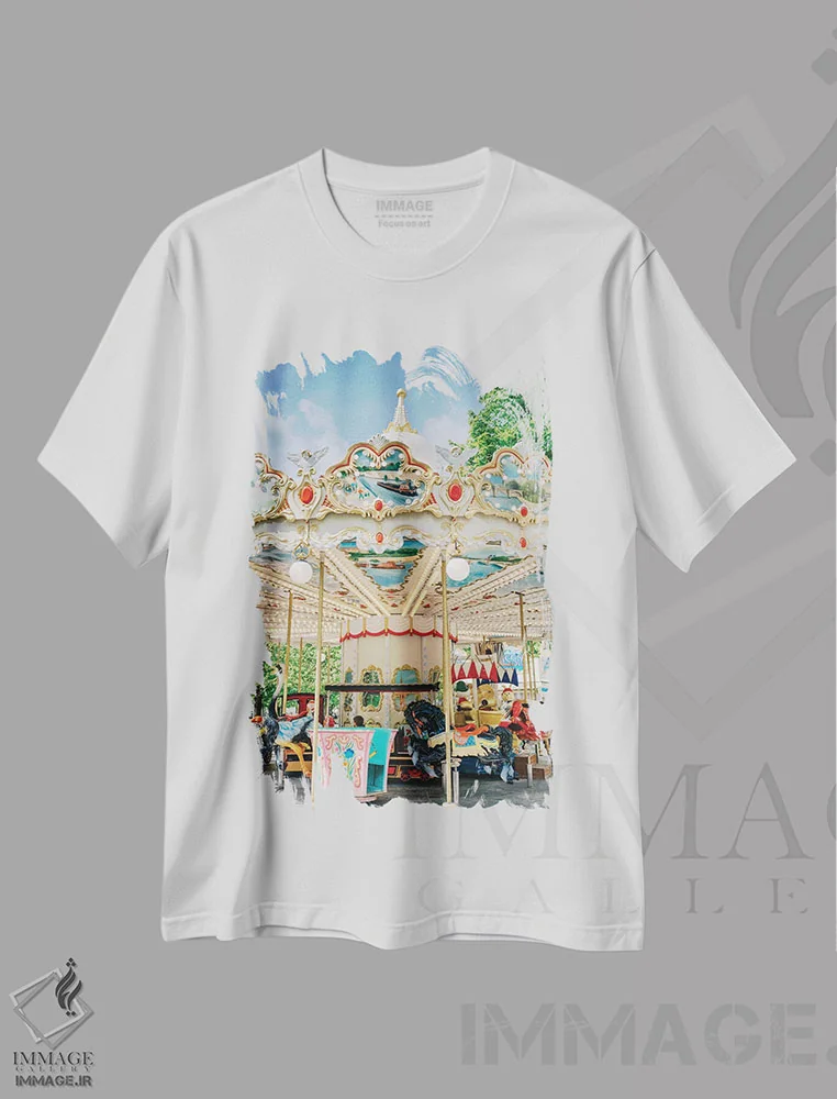 تیشرت سفید طرح دار باغ تویلری III، مدیوم اثر بثانی یانگ | immage.ir
