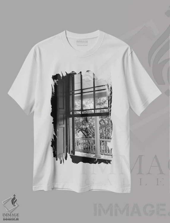 تیشرت سفید طرح دار معماری چارلستون XXXVII، مدیوم اثر بثانی یانگ | فروشگاه ایماژ