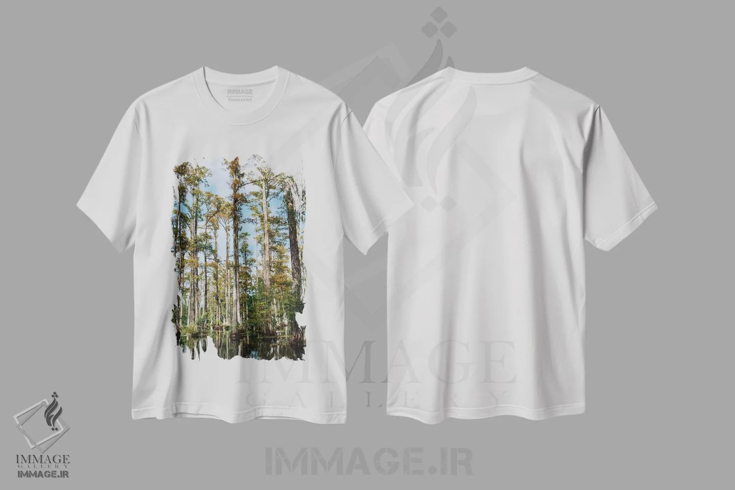 تیشرت سفید طرح دار باغ سرو چارلستون II، مدیوم اثر بثانی یانگ | immage.ir