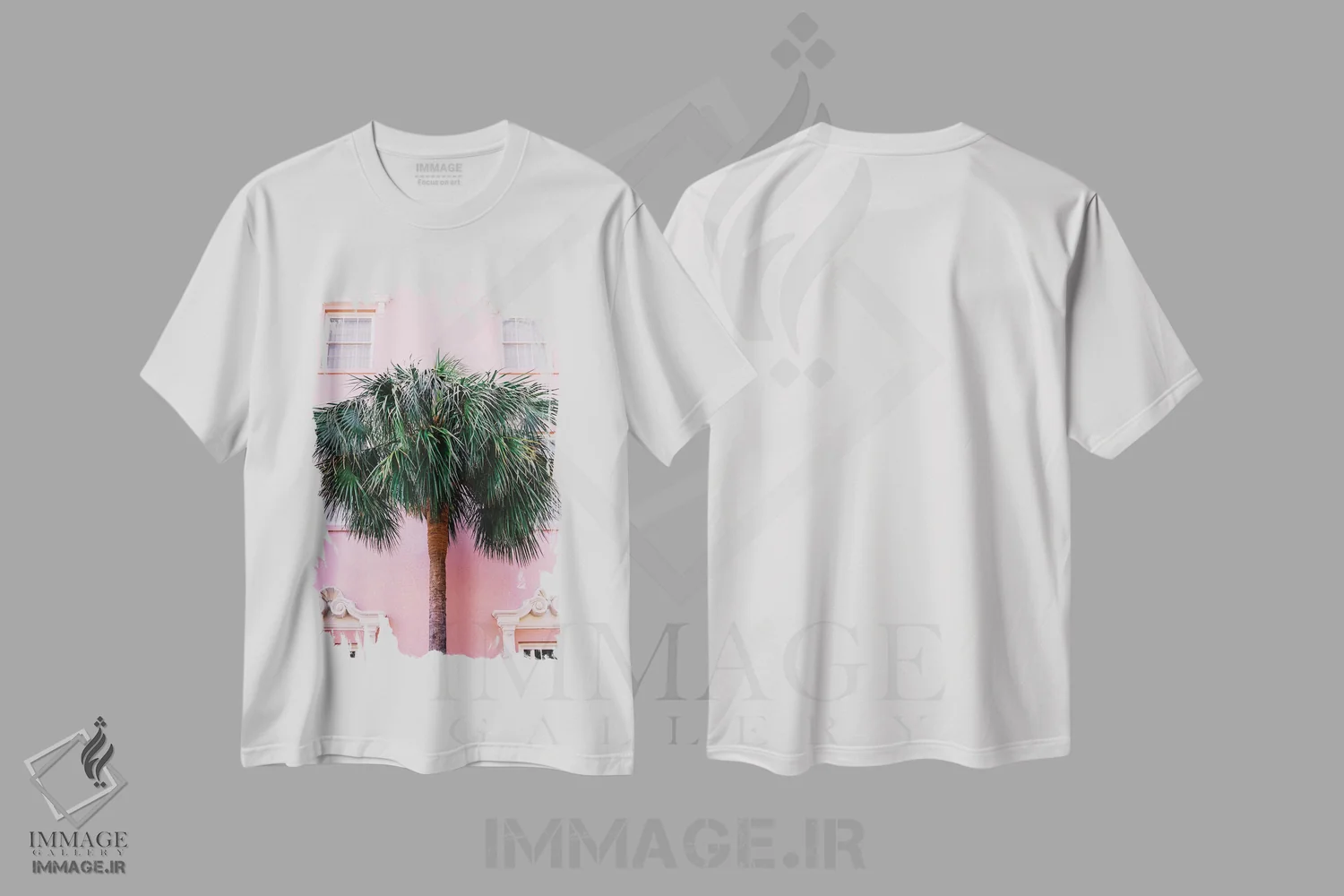 تیشرت سفید طرح دار صورتی چارلستون، مدیوم اثر بثانی یانگ | فروشگاه ایماژ