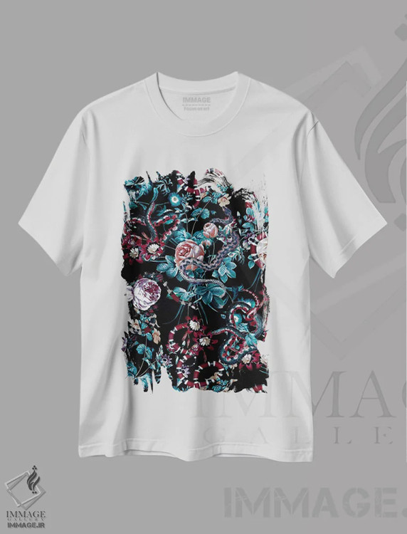 تیشرت سفید طرح دار خطرات جنگل III-II، دکوراسیون جایگزین اثر برجو کورکماز یورک | فروشگاه ایماژ
