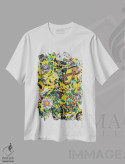 تیشرت سفید طرح دار خطرات جنگل IV، دکور بوهمی اثر برجو کورکماز یورک | immage.ir