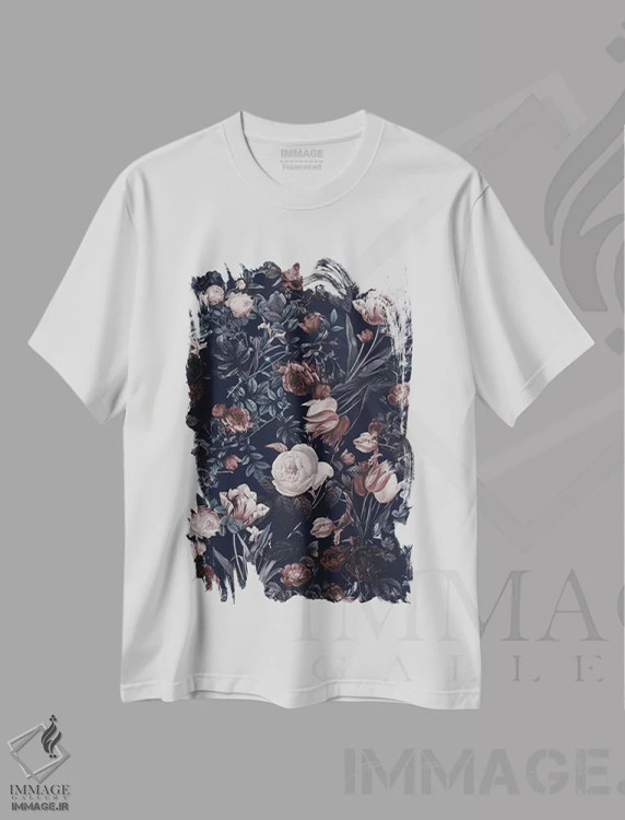 تیشرت سفید طرح دار جنگل شب XXI، دکور بوهمی اثر برجو کورکماز یورک | فروشگاه ایماژ