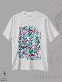 تیشرت سفید طرح دار طرح گل بهاری و تابستانی، دکور ساحلی اثر برجو کورکماز یورک | immage.ir