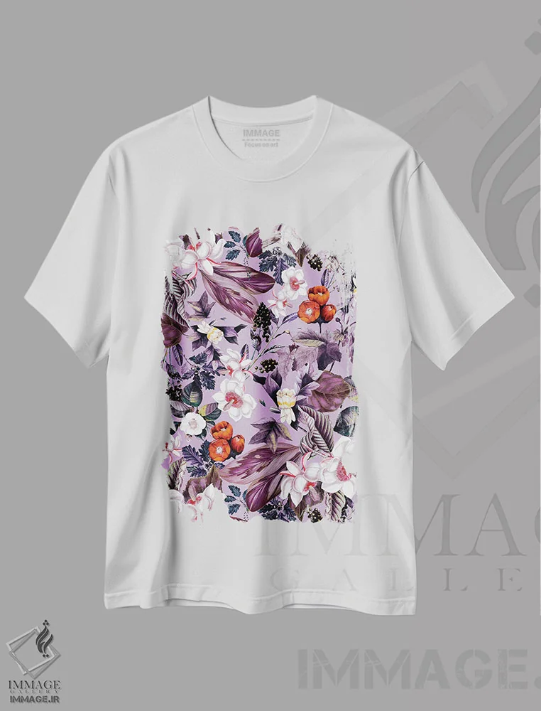 تیشرت سفید طرح دار گلبرگ زعفران وحشی، دکور معاصر اثر برجو کورکماز یورک | immage.ir