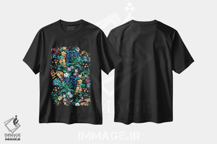 تیشرت مشکی طرح دار باغ عجیب و غریب، دکور معاصر اثر برجو کورکماز یورک | immage.ir