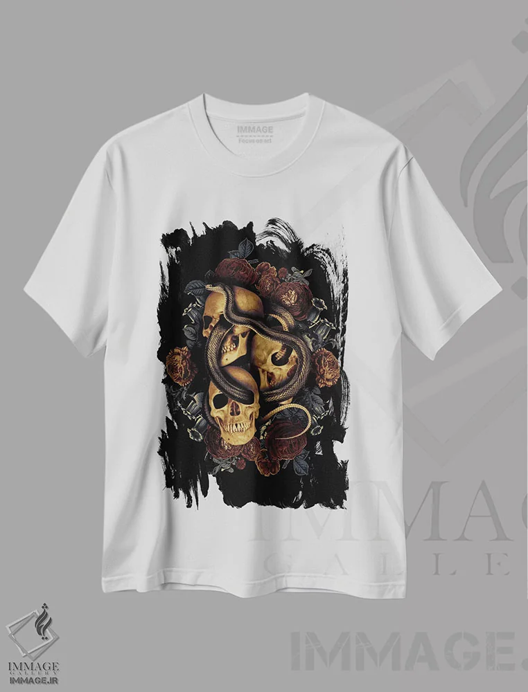 تیشرت سفید طرح دار زندگی زیبا، هنر دیجیتال اثر برجو کورکماز یورک | فروشگاه ایماژ