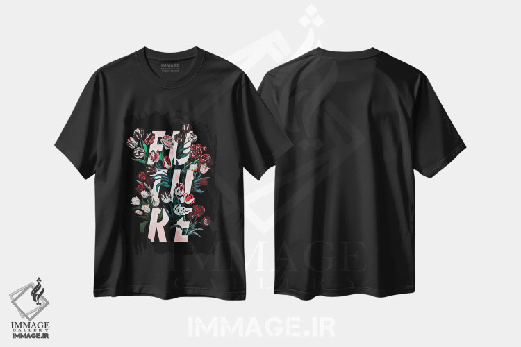 تیشرت مشکی طرح دار آینده، هنر دیجیتال اثر برجو کورکماز یورک | immage.ir