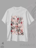 تیشرت سفید طرح دار باغ رز، هنر دیجیتال اثر برجو کورکماز یورک | فروشگاه ایماژ