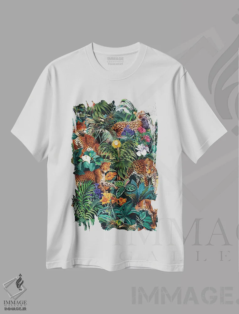 تیشرت سفید طرح دار خطرات جنگل XIV، تزئینی اثر برجو کورکماز یورک | immage.ir