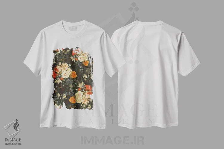 تیشرت سفید طرح دار باغ اسرارآمیز IV، تزئینی اثر برجو کورکماز یورک | immage.ir