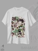 تیشرت سفید طرح دار باغ اسرارآمیز III، دکوراسیون جایگزین اثر برجو کورکماز یورک | immage.ir