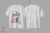 تیشرت سفید طرح دار باغ رز VII، تزئینی اثر برجو کورکماز یورک | immage.ir