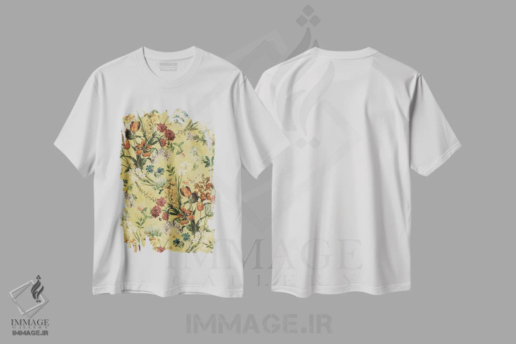 تیشرت سفید طرح دار باغ قدیمی XIV، تزئینی اثر برجو کورکماز یورک | immage.ir