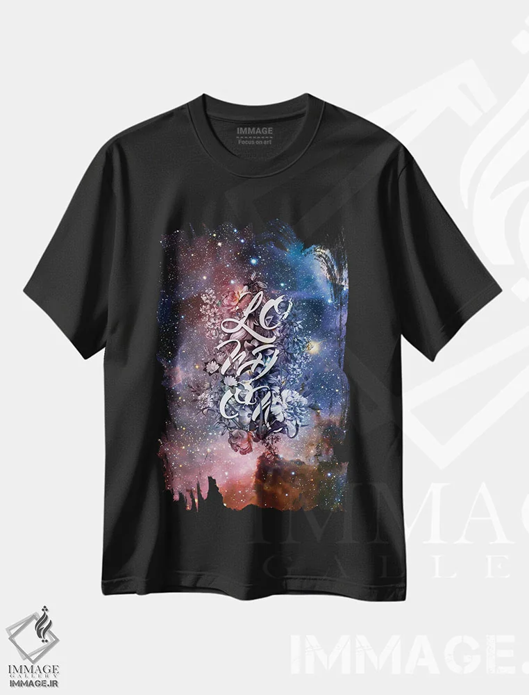 تیشرت مشکی طرح دار لندن III، تایپوگرافی اثر برجو کورکماز یورک | فروشگاه ایماژ