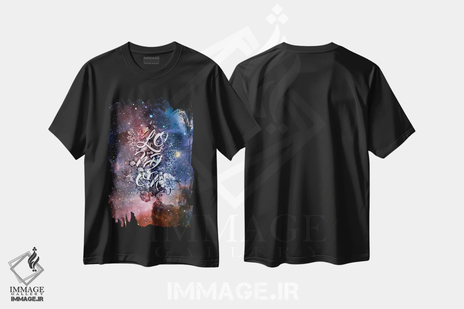 تیشرت مشکی طرح دار لندن III، تایپوگرافی اثر برجو کورکماز یورک | فروشگاه ایماژ