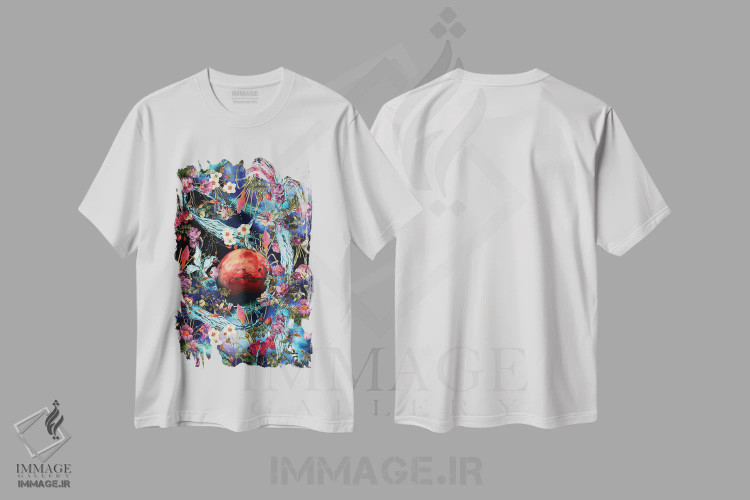 تیشرت سفید طرح دار مریخ اثر برجو کورکماز یورک | فروشگاه ایماژ