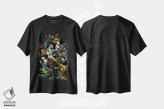 تیشرت مشکی طرح دار باغ و مارها، هنر دیجیتال اثر برجو کورکماز یورک | immage.ir