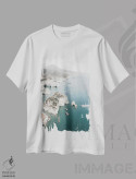تیشرت سفید طرح دار سواحل باشکوه در میلوس، تزئینی اثر بلا ایو | immage.ir