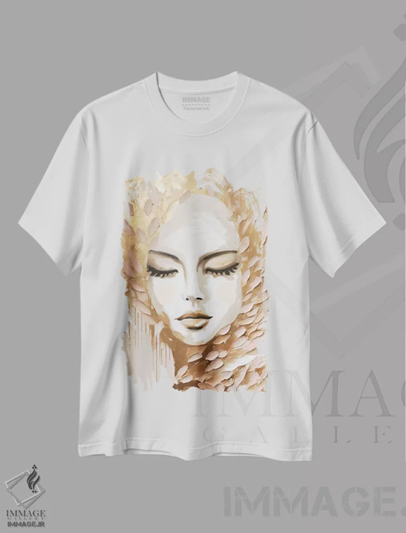تیشرت سفید طرح دار هاله، تزئینی اثر بلا ایو | فروشگاه ایماژ