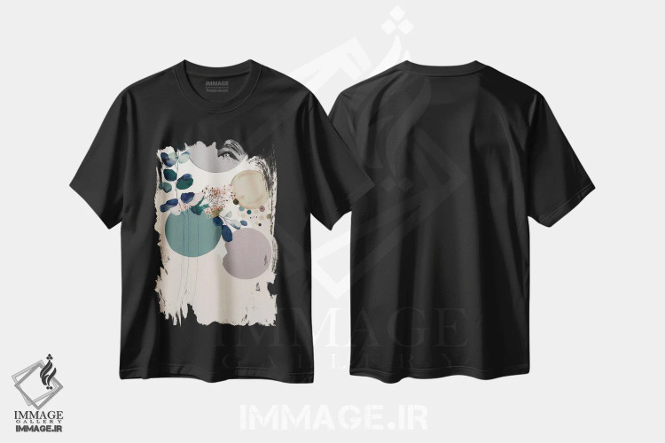 تیشرت مشکی طرح دار سراب بوهمیایی، آبستره اثر بلا ایو | immage.ir