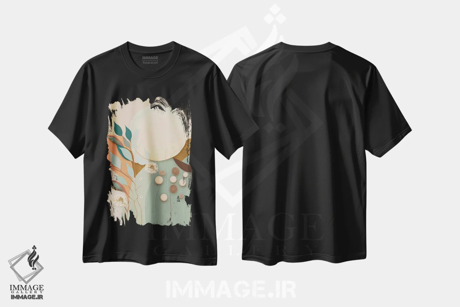 تیشرت مشکی طرح دار کترین، آبستره اثر بلا ایو | immage.ir