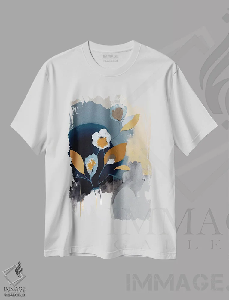 تیشرت سفید طرح دار اسی، آبستره اثر بلا ایو | immage.ir