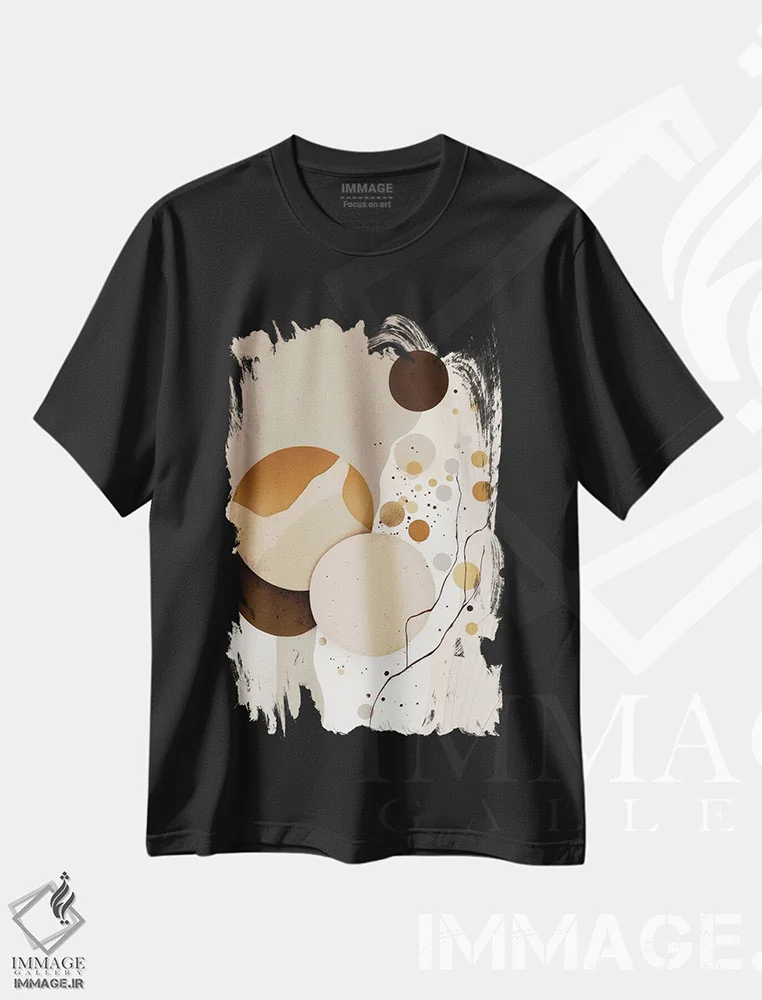 تیشرت مشکی طرح دار لونا، آبستره اثر بلا ایو | فروشگاه ایماژ