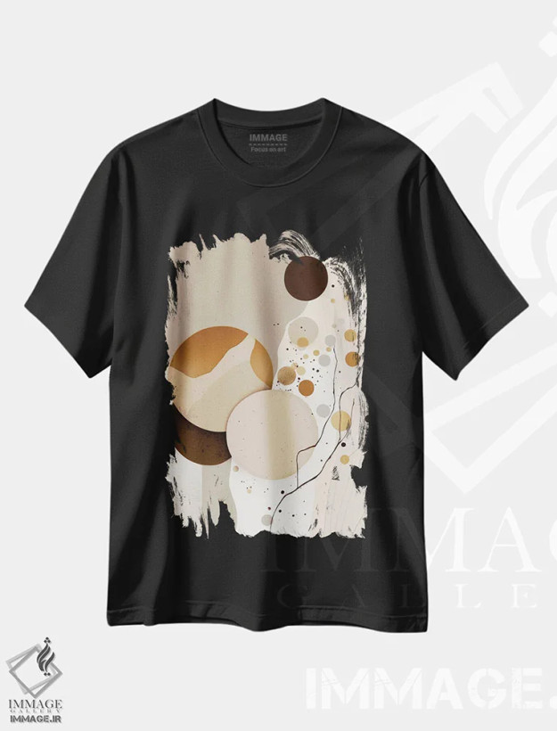 تیشرت مشکی طرح دار لونا، آبستره اثر بلا ایو | فروشگاه ایماژ