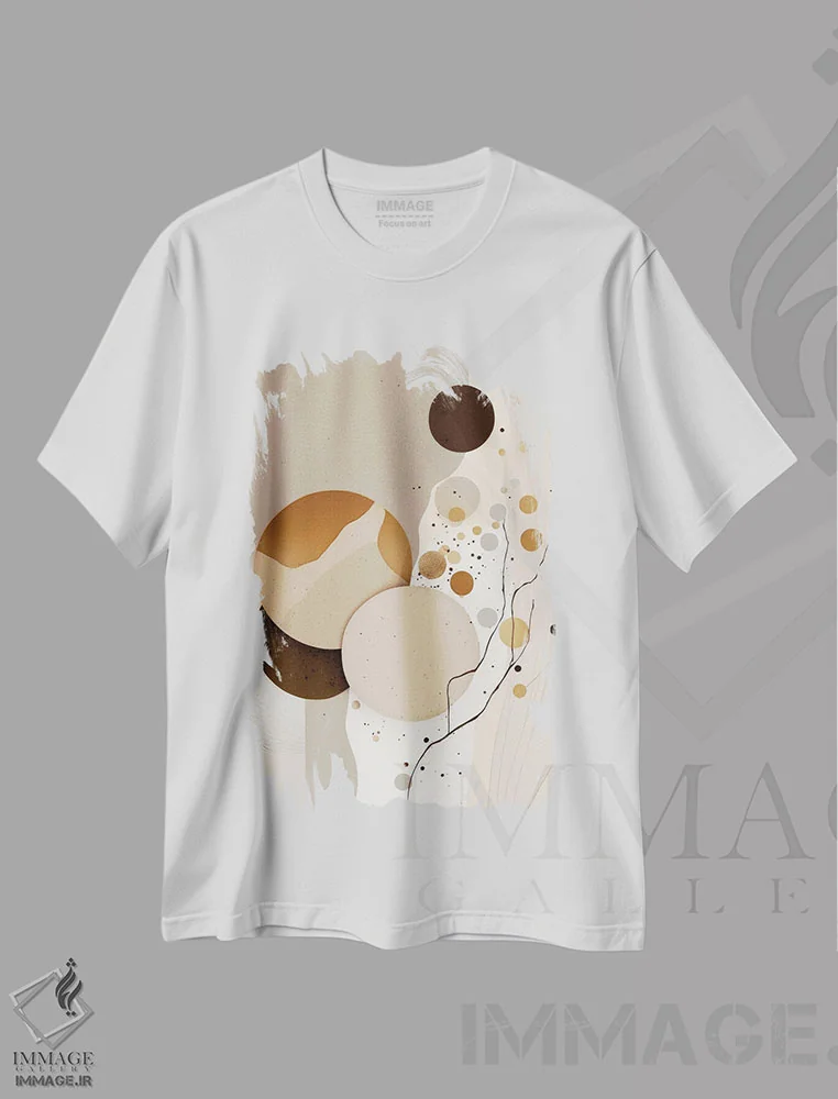 تیشرت سفید طرح دار لونا، آبستره اثر بلا ایو | immage.ir