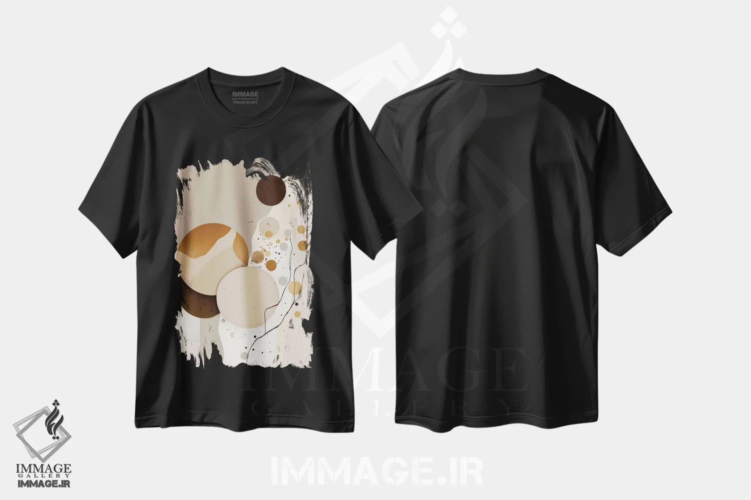 تیشرت مشکی طرح دار لونا، آبستره اثر بلا ایو | فروشگاه ایماژ