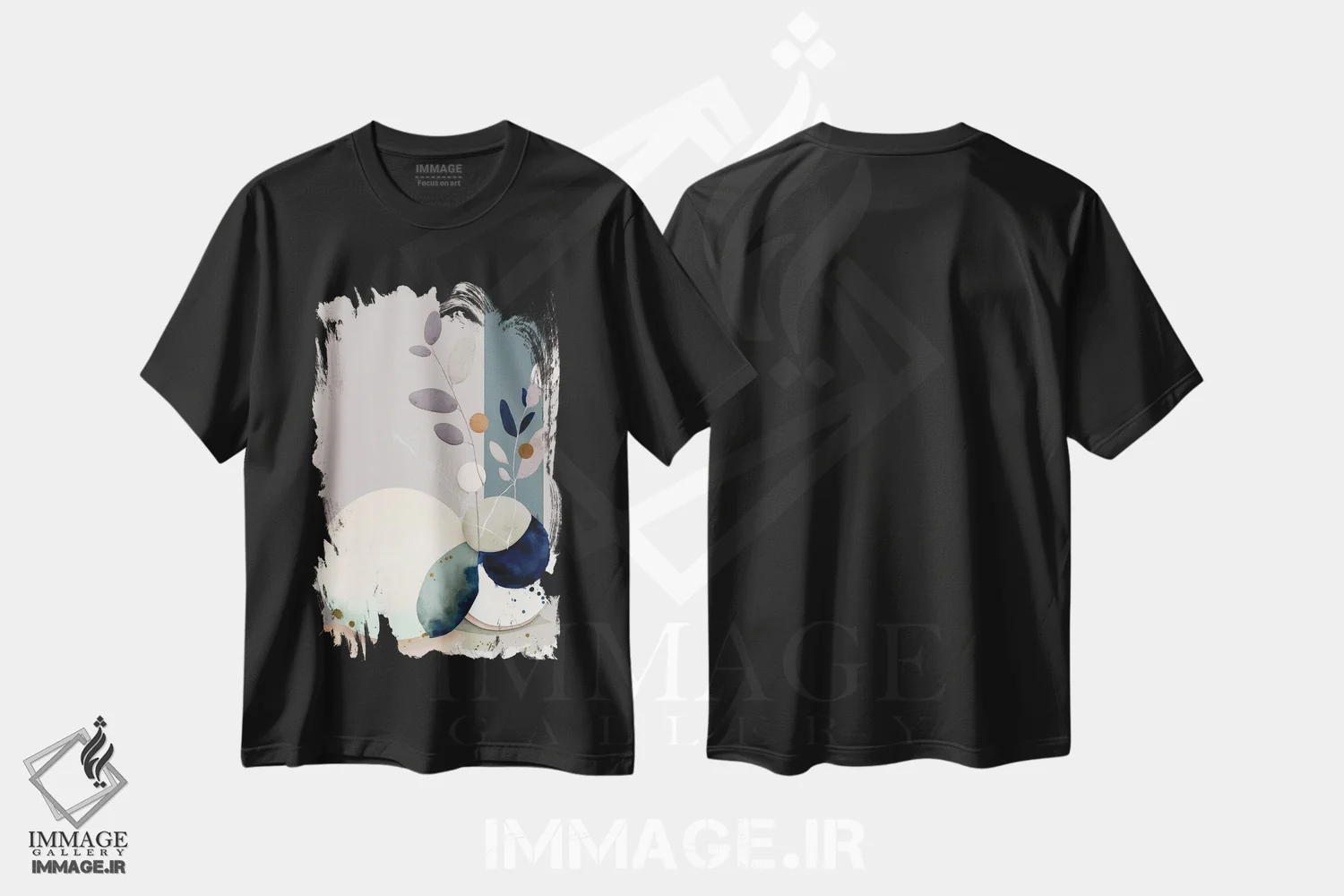 تیشرت مشکی طرح دار اسطوخودوس مدرن، آبستره اثر بلا ایو | immage.ir