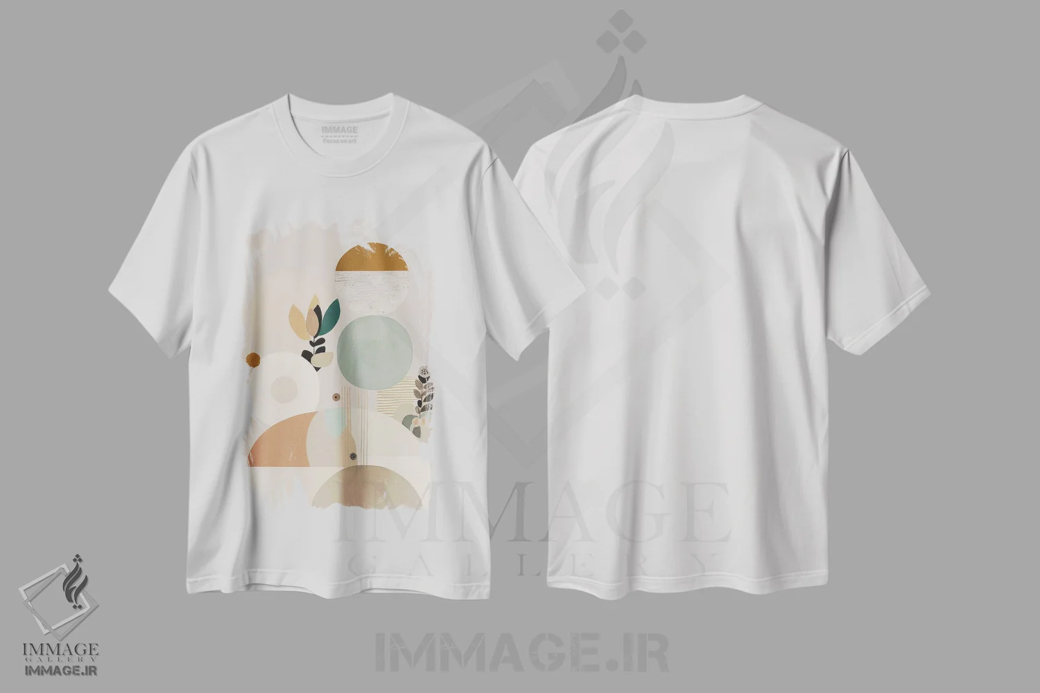 تیشرت سفید طرح دار دایره های مدرن، آبستره اثر بلا ایو | immage.ir
