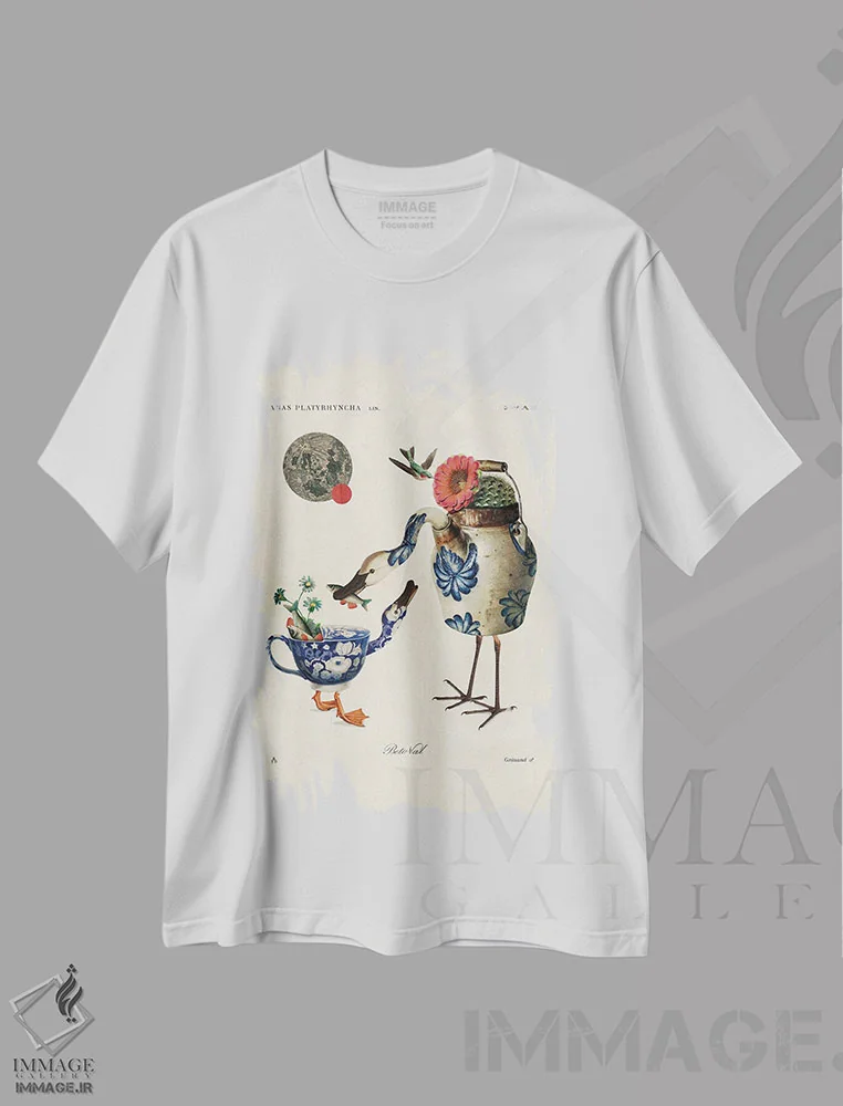 تیشرت سفید طرح دار مادر و پسر، تزئینی اثر بتو وال | فروشگاه ایماژ