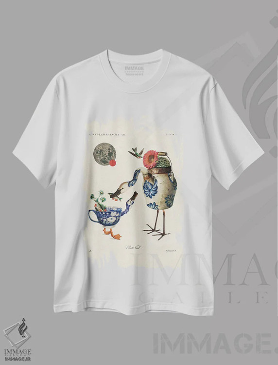 تیشرت سفید طرح دار مادر و پسر، تزئینی اثر بتو وال | فروشگاه ایماژ