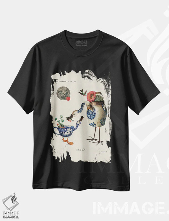 تیشرت مشکی طرح دار مادر و پسر، تزئینی اثر بتو وال | immage.ir