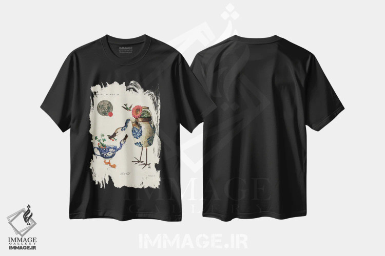 تیشرت مشکی طرح دار مادر و پسر، تزئینی اثر بتو وال | immage.ir