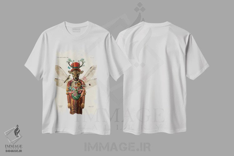 تیشرت سفید طرح دار مرد سیرک، تزئینی اثر بتو وال | فروشگاه ایماژ